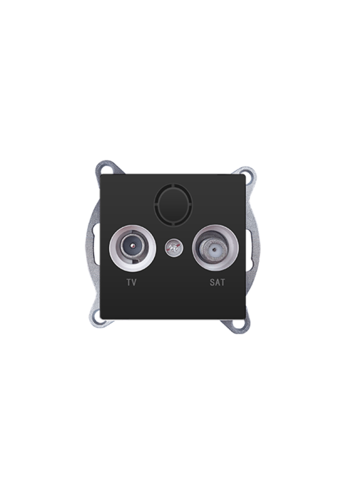 PRIME TV-SAT SOCKET END-LINE MALE & F CONNECTOR SURGE PROTECTION IP20 MATT ANTHRACITE