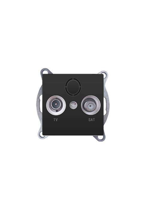 PRIME TV-SAT SOCKET THROUGH-LINE MALE & F CONNECTOR SURGE PROTECTION IP20 MATT ANTHRACITE