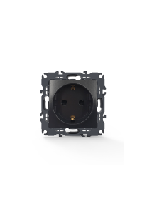 PRIME SCHUKO SOCKET WITH SAFETY SHUTTER 1x2P+E 16A 250VAC IP20 MATT ANTHRACITE