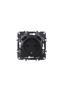 PRIME SCHUKO SOCKET WITH SAFETY SHUTTER 1x2P+E 16A 250VAC & 2 USB 5VDC 3.1A IP20 MATT ANTHRACITE
