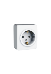 MURATA SCHUKO SOCKET WITH SAFETY SHUTTER WALL MOUΝΤED SCREWS 1x2P+E 16A 250VAC IP20 WHITE