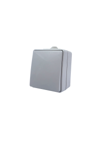 ARMY 1 GANG 2 WAY SWITCH WALL MOUΝΤED WATERPROOF SCREWS 1P 10AX 250VAC IP55 LIGHT GREY