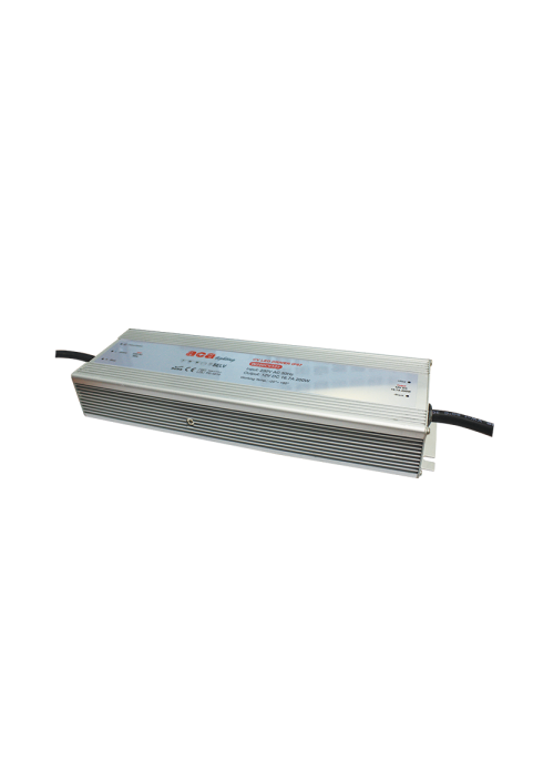^METAL 5YRS CV LED DRIVER 200W 230V AC-12V DC 16.7A IP67 WITH CABLES