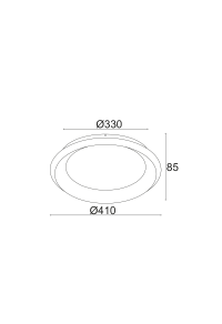 ПЛАФОН ЛЕД  34W 3000K 2330LM ЧЕРНО МЕТАЛНО  D41XH8,5CM DIANA