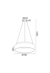 ПЛАФОН ЛЕД 80W 3000K 4100LM БЯЛО МЕТАЛНО D78XH120CM APOLLO