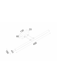 АПЛИК ЛЕД  12W 3000K 780LM ЧЕРНО МЕТАЛНО  IP44 50X6X19CM RIO