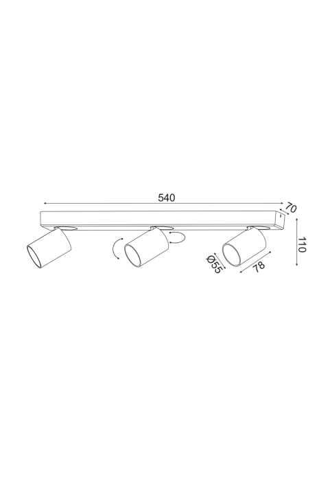 СПОТ 3XGU10 БЯЛ АЛУМИНИЙ 54Χ7Χ11CM ELITIS