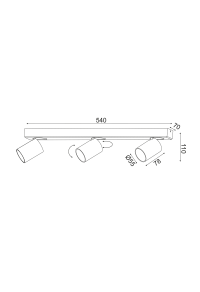 СПОТ 3XGU10 ЧЕРЕН АЛУМИНИЙ 54Χ7Χ11CM ELITIS