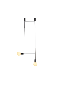 NETTO PENDANT LUMINAIRE 2ΧE27 BLACK METAL 38X4X110CM KYOTO