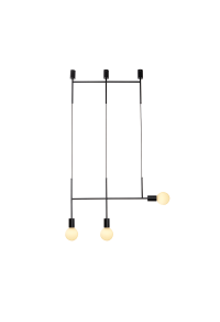 NETTO PENDANT LUMINAIRE 3ΧE27 BLACK METAL 64X4X110CM KYOTO