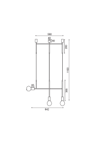 NETTO PENDANT LUMINAIRE 3ΧE27 BLACK METAL 64X4X110CM KYOTO