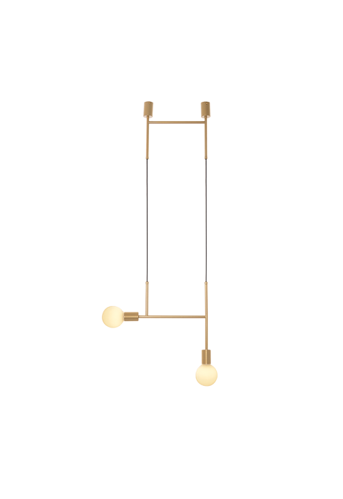 NETTO PENDANT LUMINAIRE 2ΧE27 GOLD METAL 38X4X110CM KYOTO
