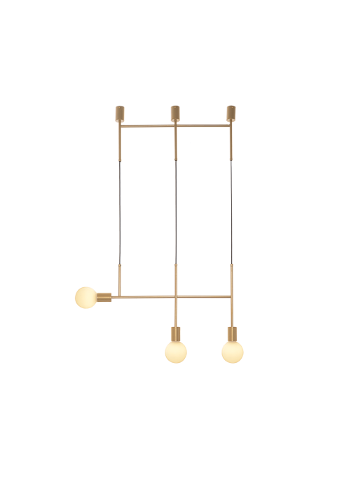 NETTO PENDANT LUMINAIRE 3ΧE27 GOLD METAL 64X4X110CM KYOTO