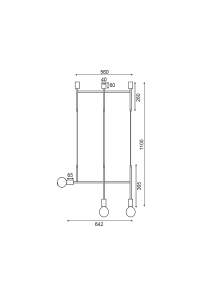 NETTO PENDANT LUMINAIRE 3ΧE27 GOLD METAL 64X4X110CM KYOTO