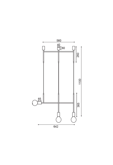 NETTO PENDANT LUMINAIRE 3ΧE27 GOLD METAL 64X4X110CM KYOTO