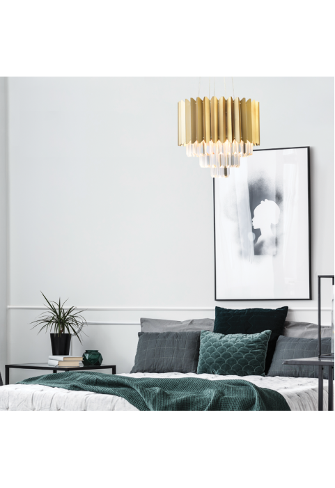 ПЕНДЕЛ LUMINAIRE 5XE14 CRYSTAL + BRASS METALLIC D40XH100CM EMPIRE