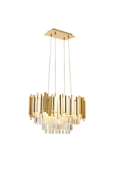 ПОЛИЛЕЙ ACA LIGHTING /  LAMP 4XE14 CRYSTAL + GOLD METAL 50X30XH100CM EMPIRE