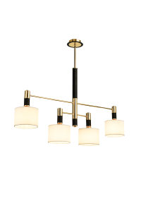 ПОЛИЛЕЙ ACA LIGHTING /HANGING LAMP 4X14 GOLD/BLACK METALLIC+WHITE LAMPSHADE D100XH83CM MIZAR