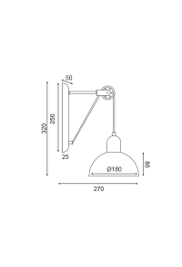 NETTO WALL MOUNTED LUMINAIRE 1XE14 GREY/WHITE METALLIC 27X18X32CM CEZANNE