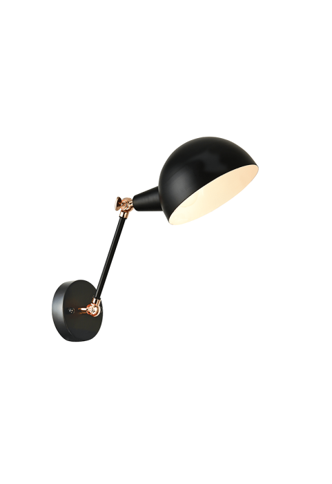 NETTO WALL MOUNTED LUMINAIRE 1XE14 BLACK METALLIC 36Χ15Χ21CM CLOTHO