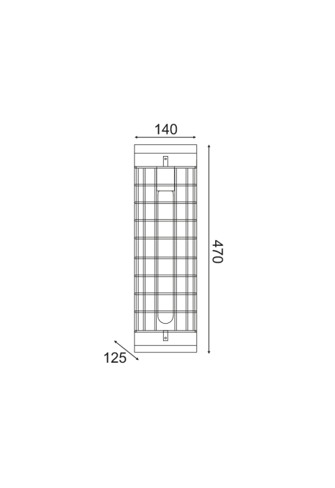 АПЛИК 1ΧΕ27 ДЪРВО+ЧЕРНО МЕТАЛНО 14X13XH47CM TESLA