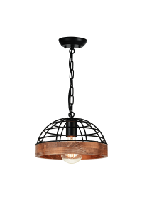 ПЕНДЕЛ 1ХЕ27 ДЪРВО+ЧЕРНО МЕТАЛНО D26XH120CM TESLA