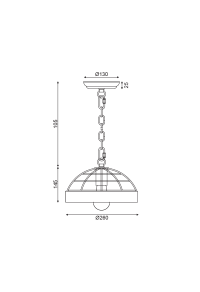 ПЕНДЕЛ 1ХЕ27 ДЪРВО+ЧЕРНО МЕТАЛНО D26XH120CM TESLA