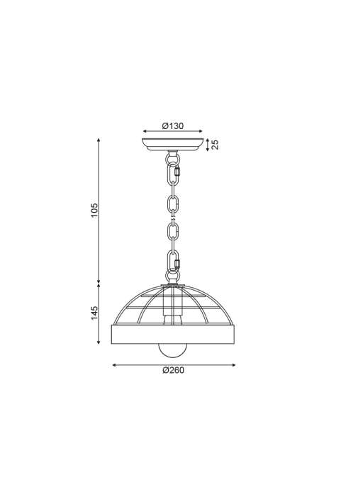 ПЕНДЕЛ 1ХЕ27 ДЪРВО+ЧЕРНО МЕТАЛНО D26XH120CM TESLA
