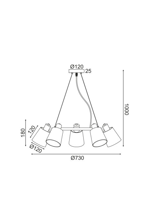 ПОЛИЛЕЙ 3ΧΕ14 ЧЕРНО МЕТАЛНО + АБАЗУР  D73XH100CM NORMA