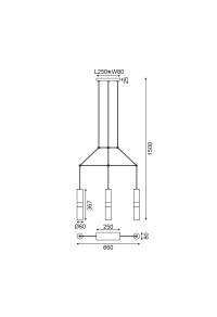 ПОЛИЛЕЙ LIGHTING 3XGU10 BRASS METALLIC 66X8XH150CM DA VINCI
