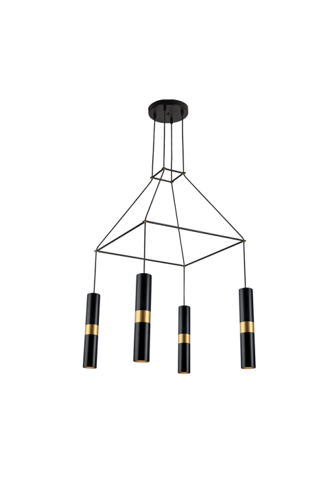 NETTO PENDANT LIGHTING 4XGU10 BLACK METALLIC 56X56XH150CM DA VINCI