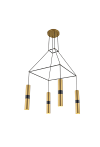 NETTO PENDANT LIGHTING 4XGU10 BRASS METALLIC 56X56XH150CM DA VINCI