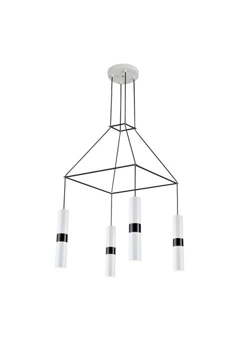 ПОЛИЛЕЙ LIGHTING 4XGU10 WHITE METALLIC 56X56XH150CM DA VINCI