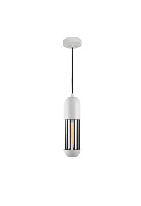 PENDANT LIGHTING 1XE27 WHITE METALLIC D10XH120CM LAB