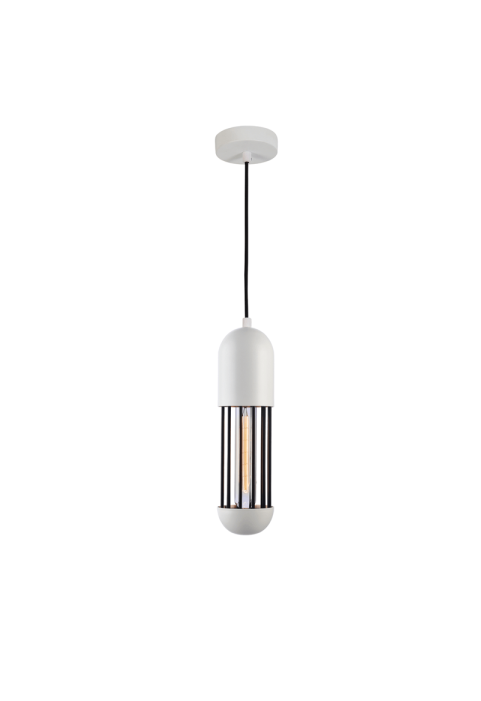 PENDANT LIGHTING 1XE27 WHITE METALLIC D10XH120CM LAB