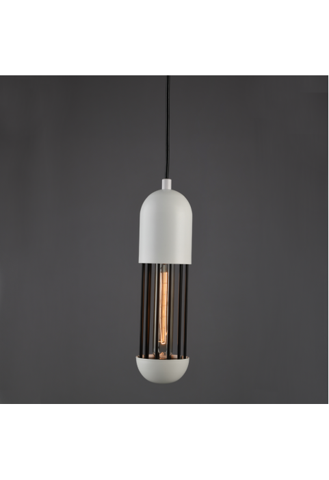 PENDANT LIGHTING 1XE27 WHITE METALLIC D10XH120CM LAB