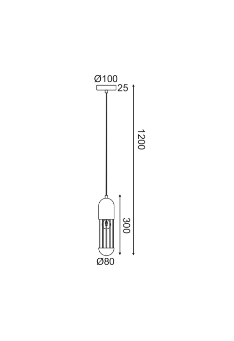 PENDANT LIGHTING 1XE27 WHITE METALLIC D10XH120CM LAB