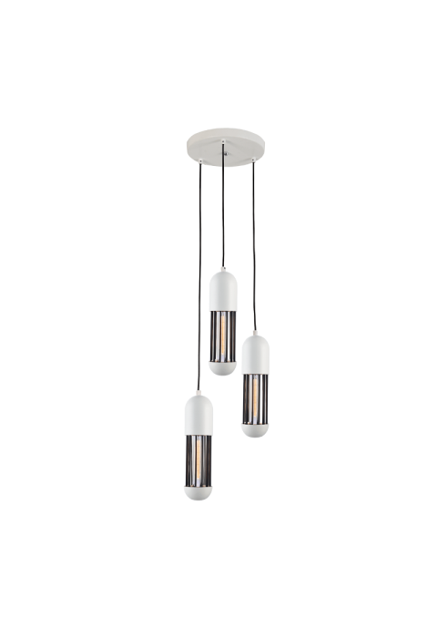 PENDANT LIGHTING 3XE27 WHITE METALLIC D27XH120CM LAB