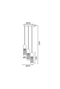 PENDANT LIGHTING 3XE27 WHITE METALLIC D27XH120CM LAB