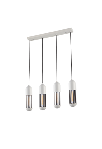 ПОЛИЛЕЙ LIGHTING 4ΧΕ27 WHITE METALLIC 65X8XH120CM LAB