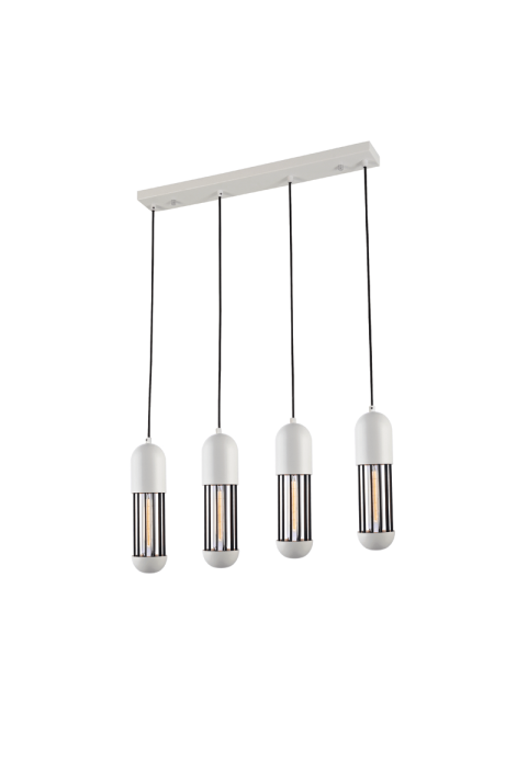 ПОЛИЛЕЙ LIGHTING 4ΧΕ27 WHITE METALLIC 65X8XH120CM LAB
