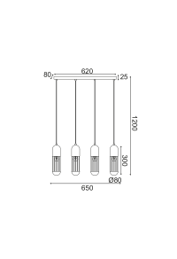 ПОЛИЛЕЙ LIGHTING 4ΧΕ27 WHITE METALLIC 65X8XH120CM LAB