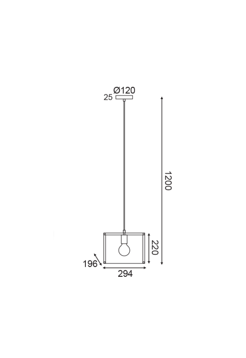ПЕНДЕЛ 4ΧΕ27 ЧЕРНО МЕТАЛНО 29Χ20ΧH120CM MORDOR