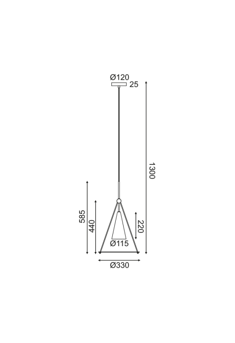 ПЕНДЕЛ  1ΧΕ27 ЧЕРНО+БЯЛО МЕТАЛНО + СТЪКЛО  D33XH130CM TEMPLE