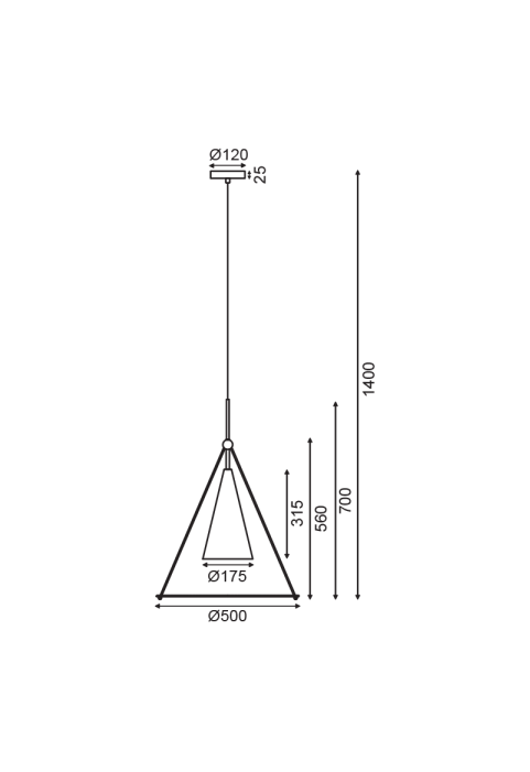 ПЕНДЕЛ 1ΧΕ27 ЧЕРНО+БЯЛО МЕТАЛНО + СТЪКЛО D50XH140CM TEMPLE