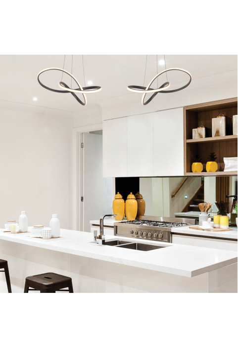 ПОЛИЛЕЙ ACA LIGHTING / LIGHTING LED 48W 3000K 2880LM BLACK ALUMINUM 48Χ44XΗ120CM GORDIUS