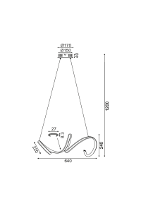ПОЛИЛЕЙ ACA LIGHTING / LIGHTING LED 40W 3000K 2400LM CHROME ALUMINUM 64X22ΧΗ120CM CLEO