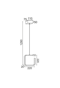 ПЕНДЕЛ ЛЕД 8W 3000K 780LM БЯЛО МЕТАЛНО 22X11XH129CM EUCLID1