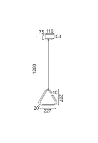 ПЕНДЕЛ ЛЕД 7W 3000K 725LM ЧЕРНО МЕТАЛНО 23X11XH128CM EUCLID2