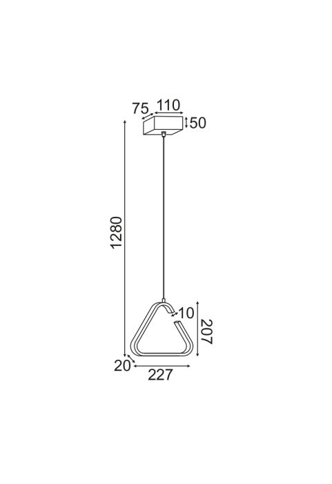 ПЕНДЕЛ ЛЕД 7W 3000K 725LM ЧЕРНО МЕТАЛНО 23X11XH128CM EUCLID2